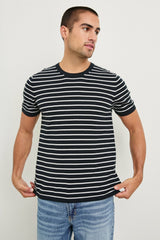 MASON COTTON CASHMERE T-SHIRT - NAUTICAL NAVY STRIPE| Rails discount