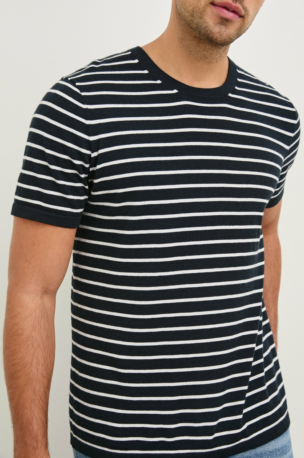 MASON COTTON CASHMERE T-SHIRT - NAUTICAL NAVY STRIPE| Rails discount