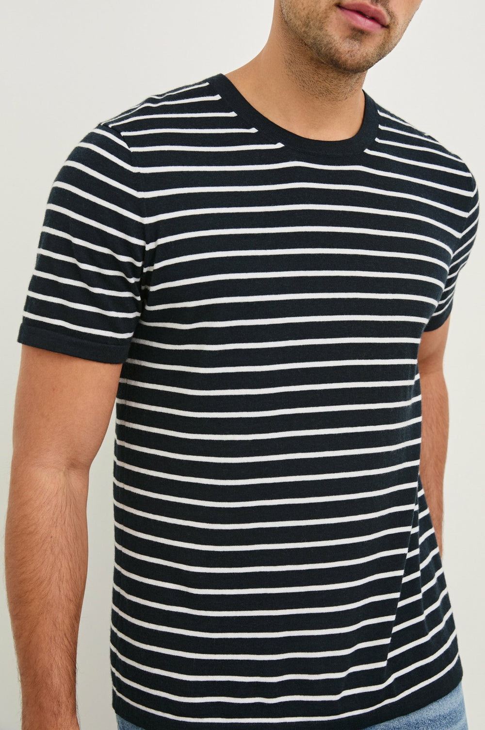 MASON COTTON CASHMERE T-SHIRT - NAUTICAL NAVY STRIPE| Rails discount