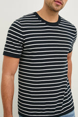 MASON COTTON CASHMERE T-SHIRT - NAUTICAL NAVY STRIPE| Rails discount