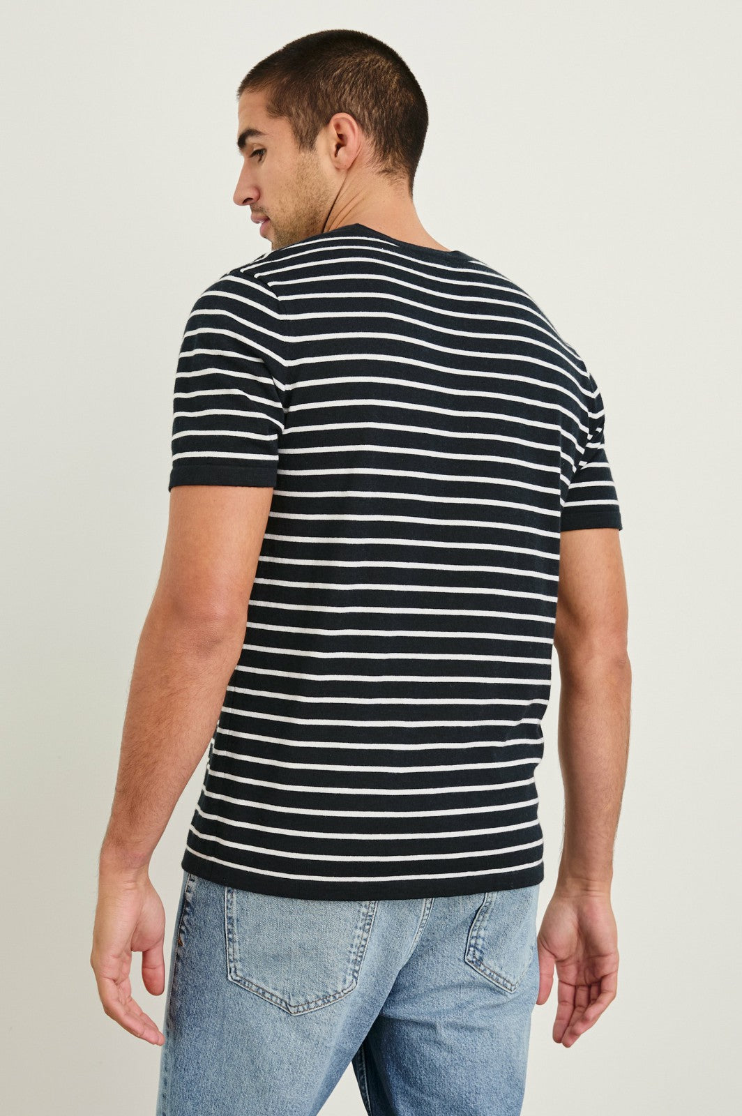 MASON COTTON CASHMERE T-SHIRT - NAUTICAL NAVY STRIPE| Rails discount