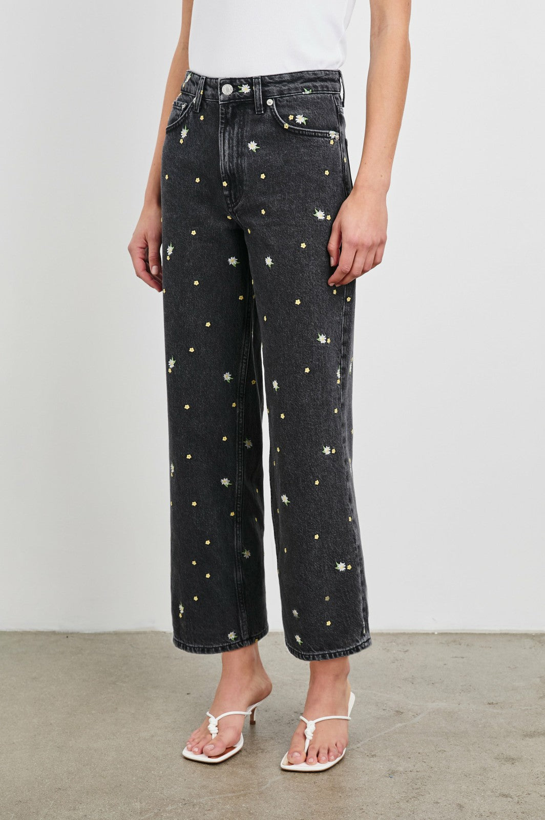 GETTY CROP WIDE LEG - ASH BLACK FLORAL| Rails for sale