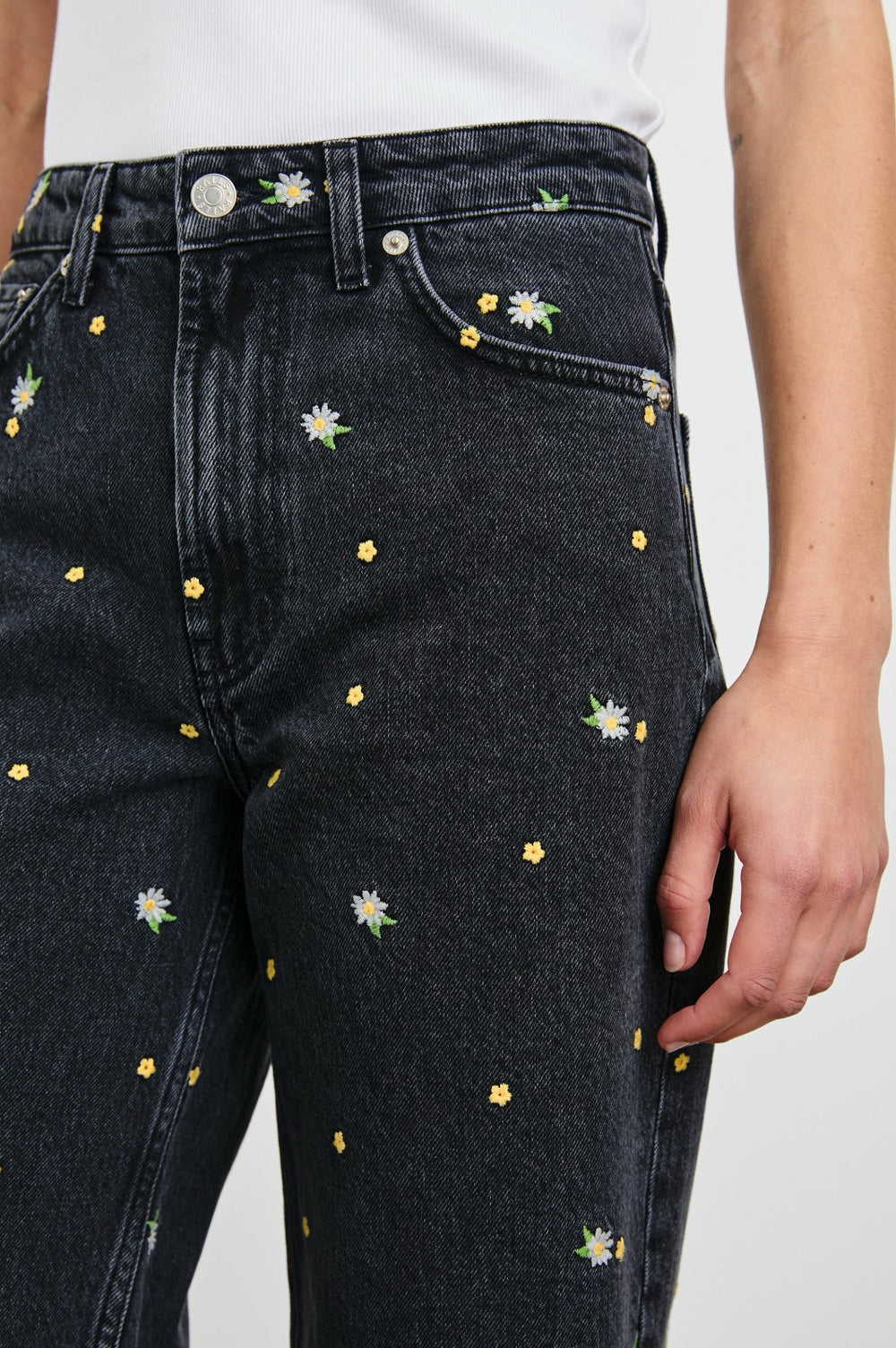 GETTY CROP WIDE LEG - ASH BLACK FLORAL| Rails for sale
