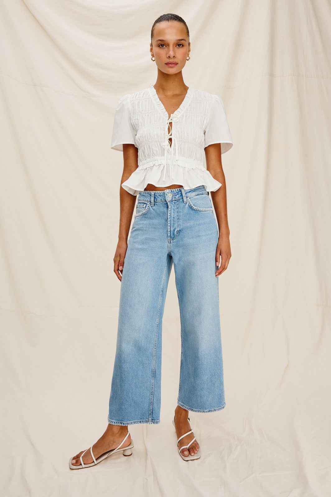 GETTY CROP WIDE LEG - HARBOR BLANKET STITCH| Rails on sale