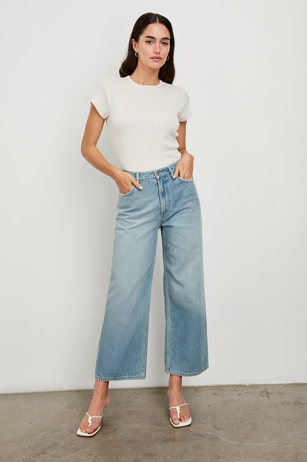 GETTY CROP WIDE LEG - HARBOR BLANKET STITCH| Rails on sale