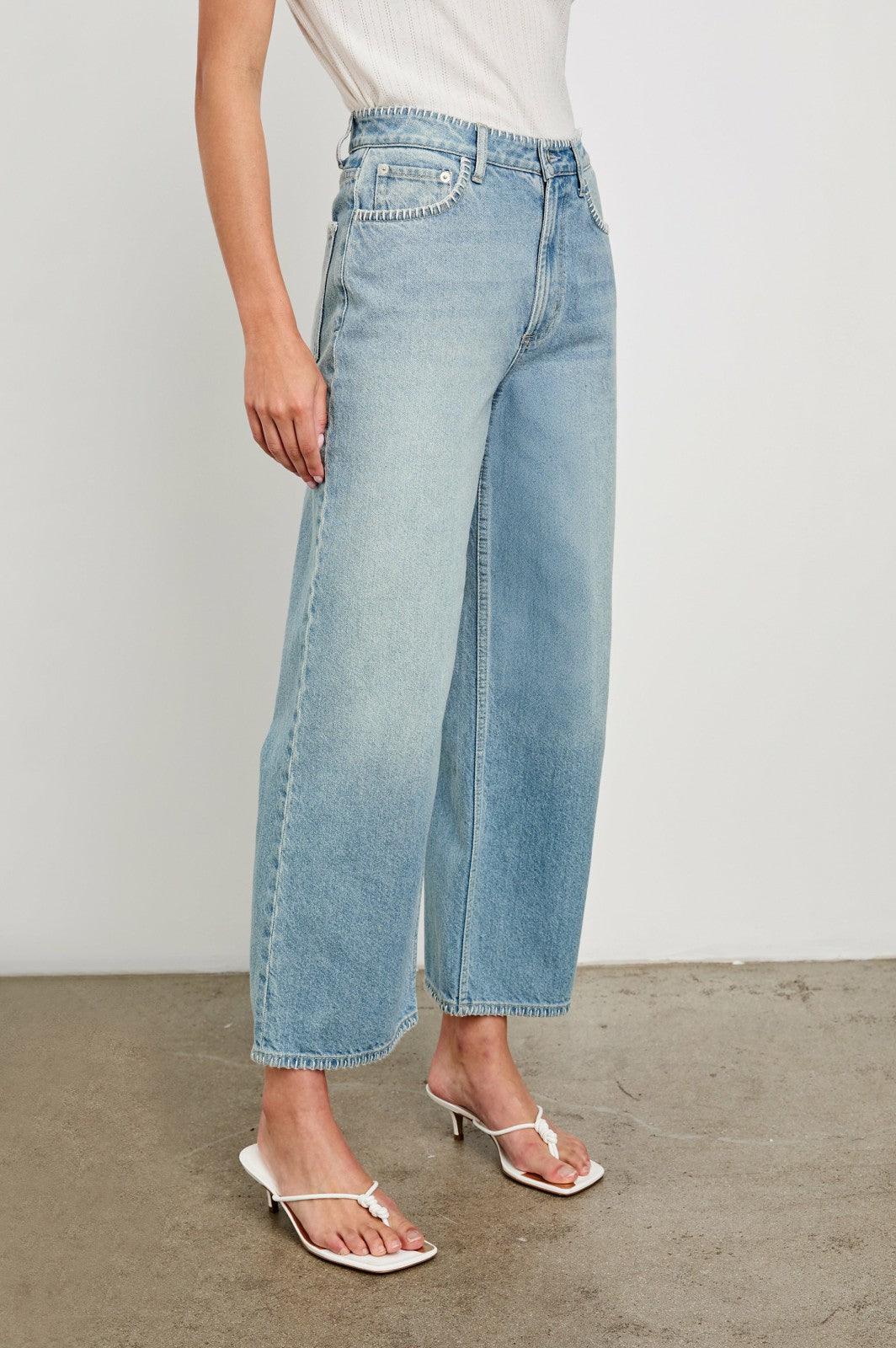 GETTY CROP WIDE LEG - HARBOR BLANKET STITCH| Rails on sale