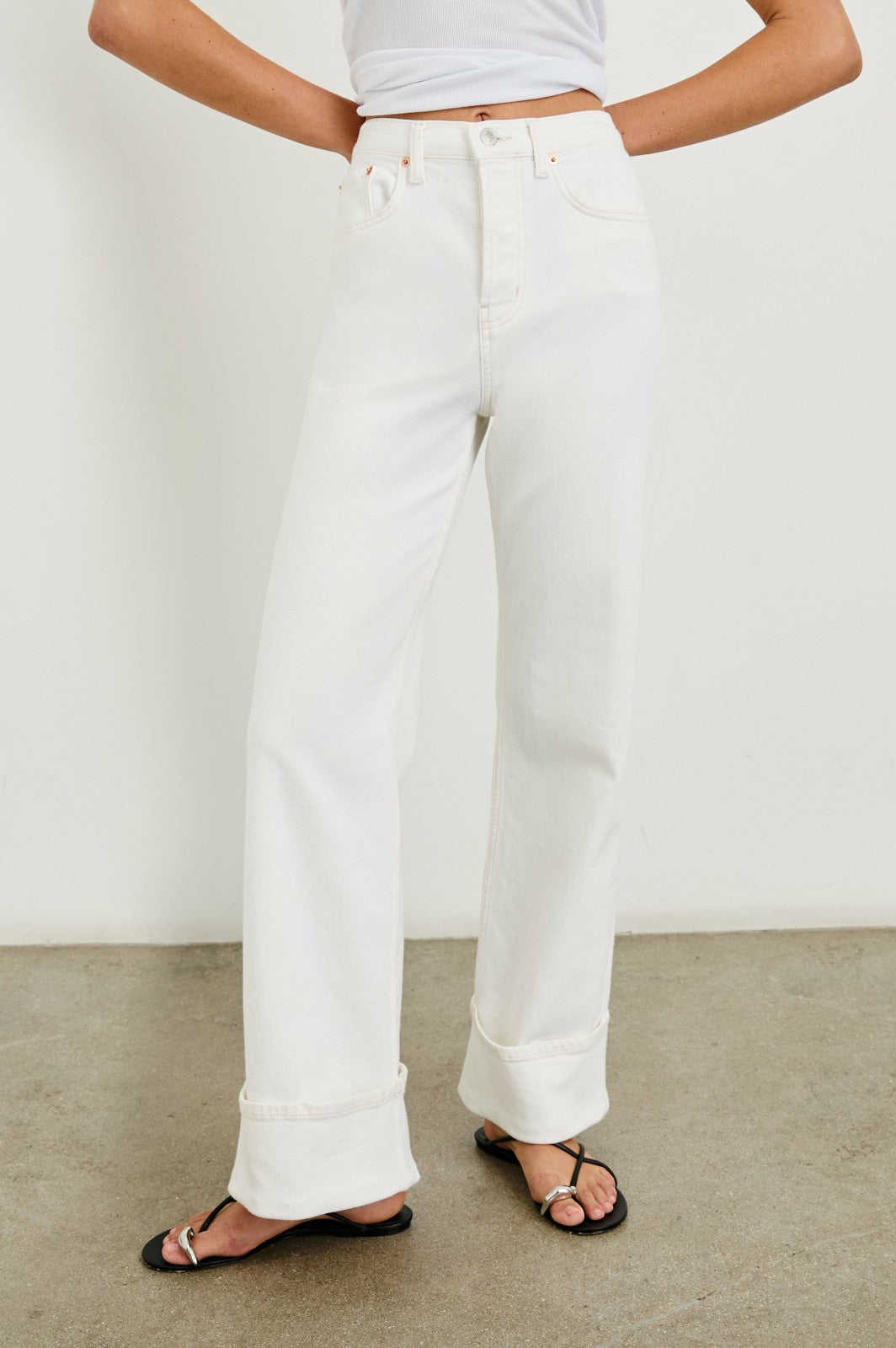 GETTY WIDE LEG - VINTAGE ECRU CUFFED| Rails sale