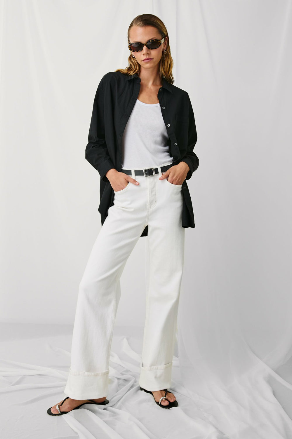 GETTY WIDE LEG - VINTAGE ECRU CUFFED| Rails sale