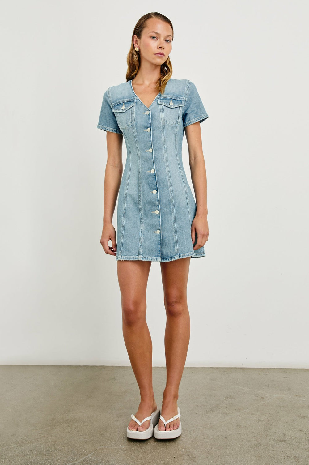 SARATOGA DRESS - FADED SEAGLASS| Rails discount