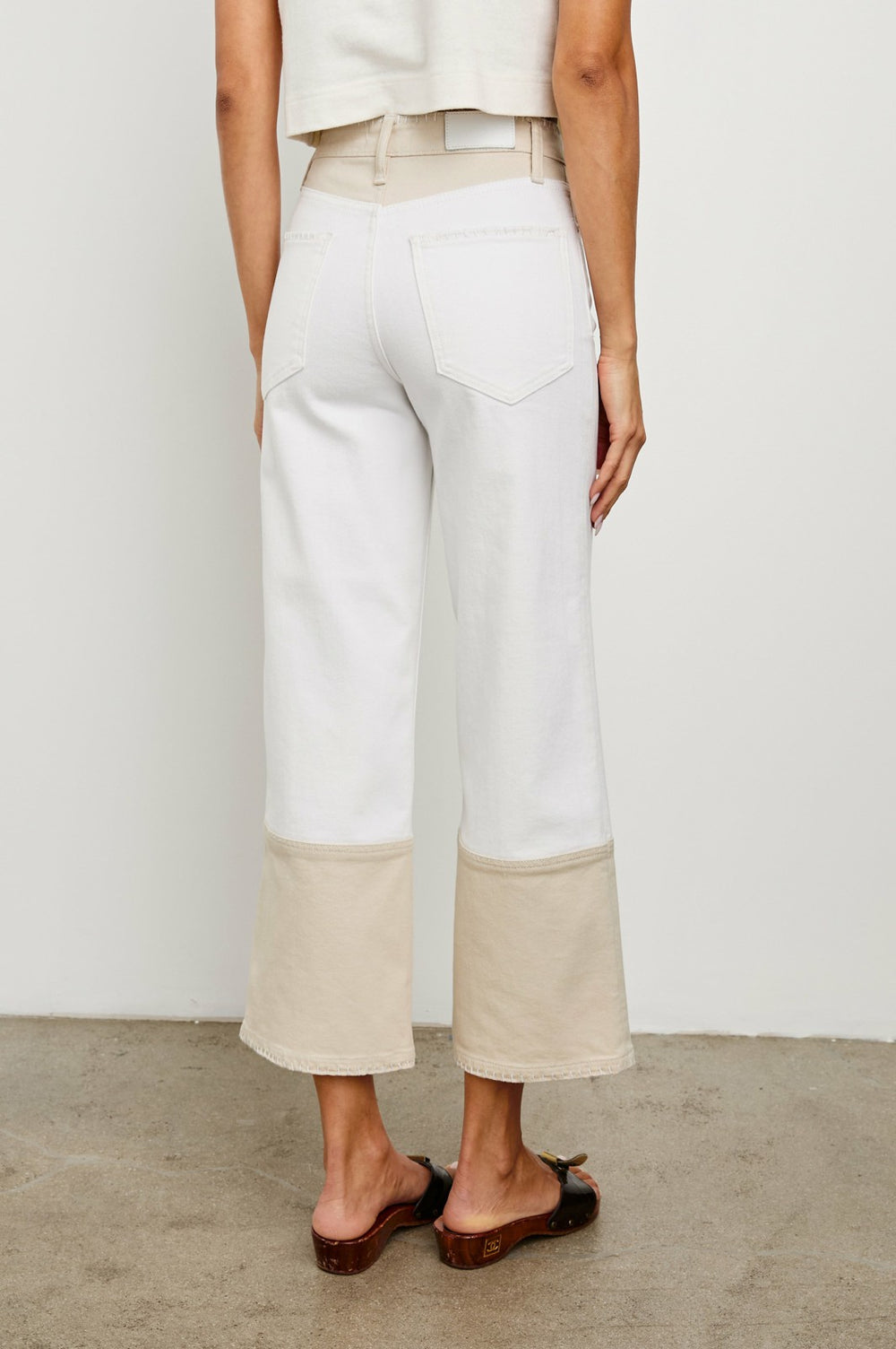 GETTY CROP WIDE LEG - CREMA EMBROIDERED| Rails discount