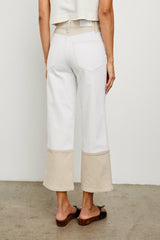 GETTY CROP WIDE LEG - CREMA EMBROIDERED| Rails discount