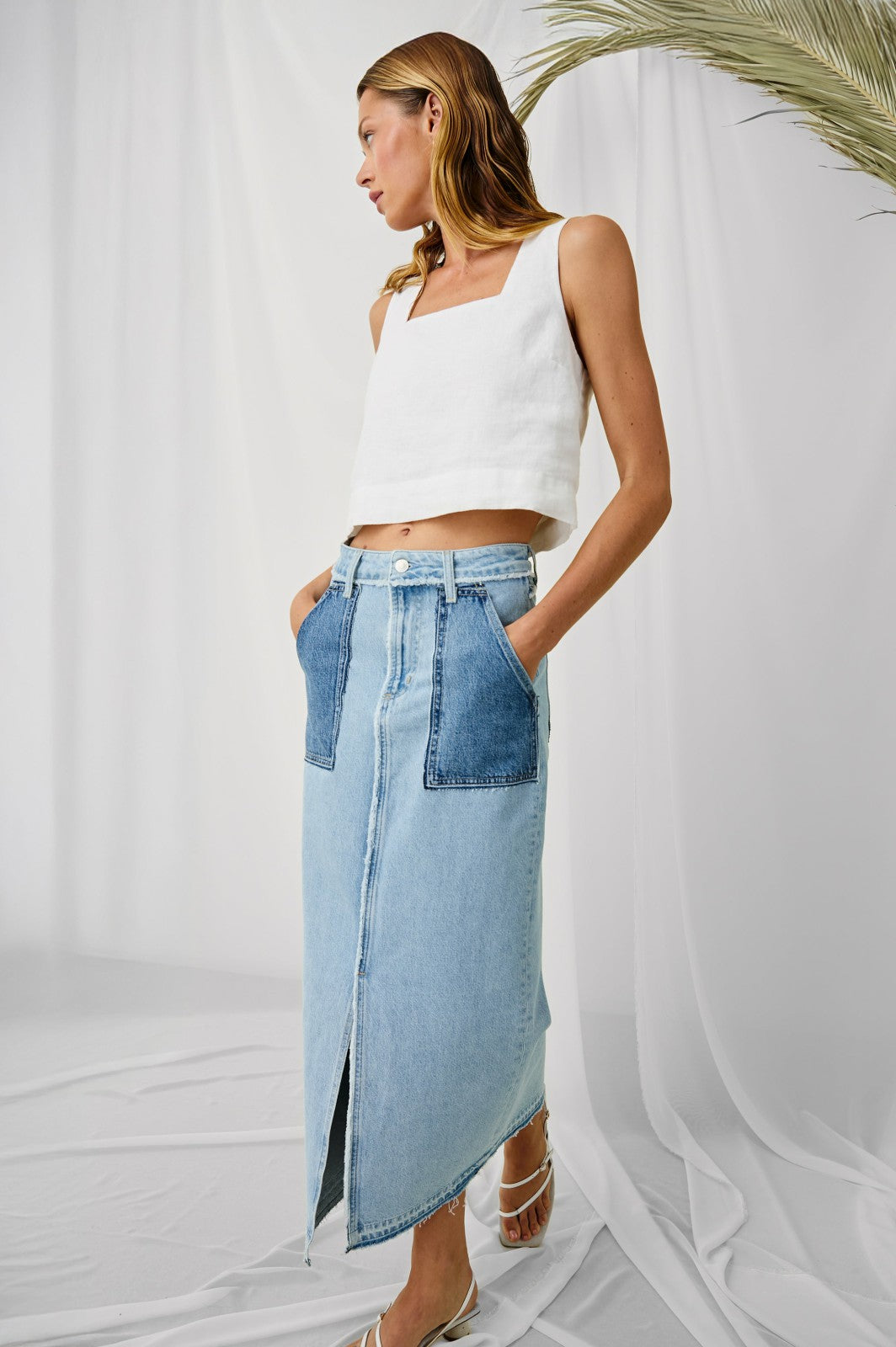 CALABASAS SKIRT - TATTERED PATCHWORK| Rails online