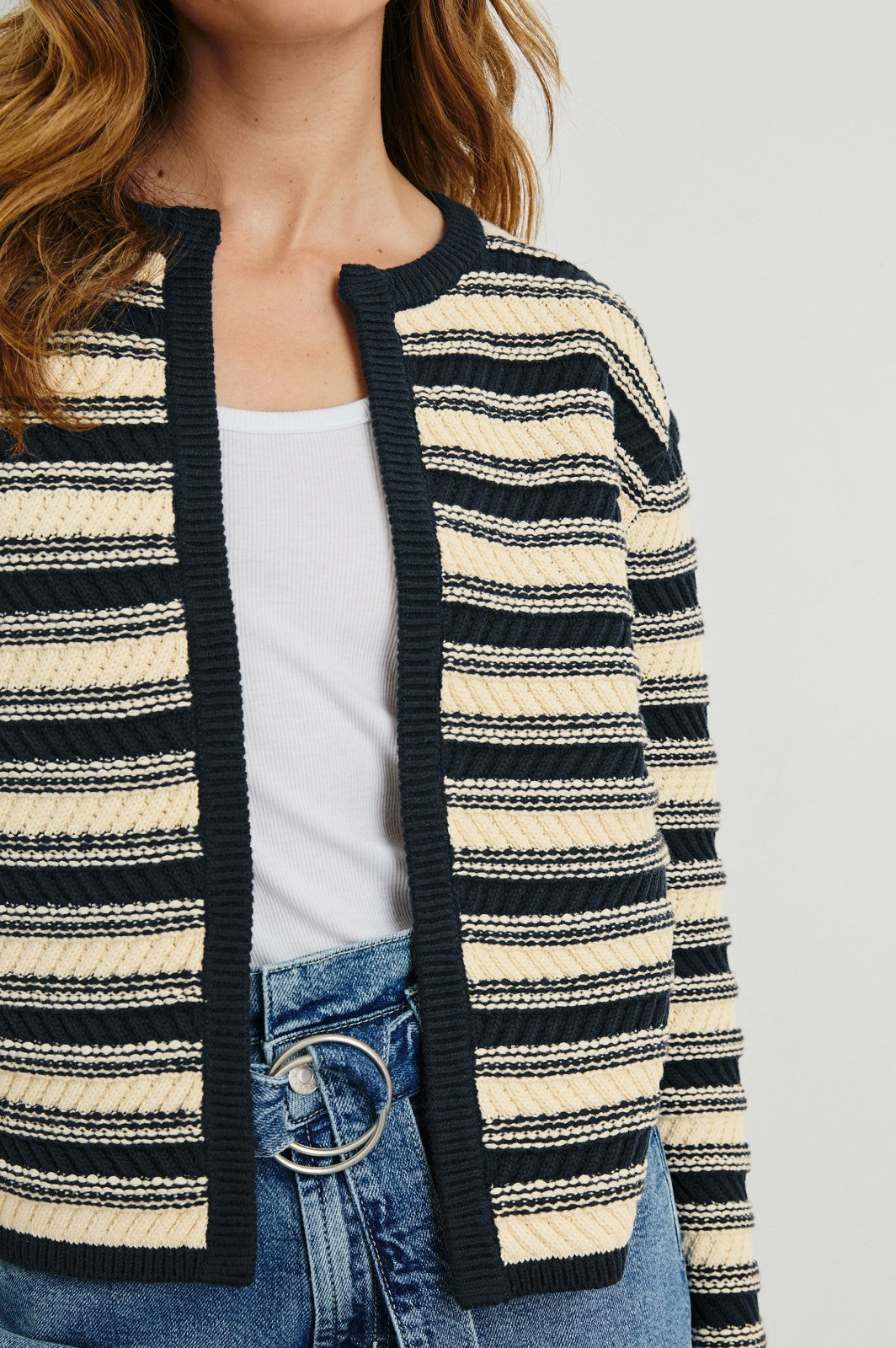 NELLY CARDIGAN - NAVY OAT STRIPE| Rails discount