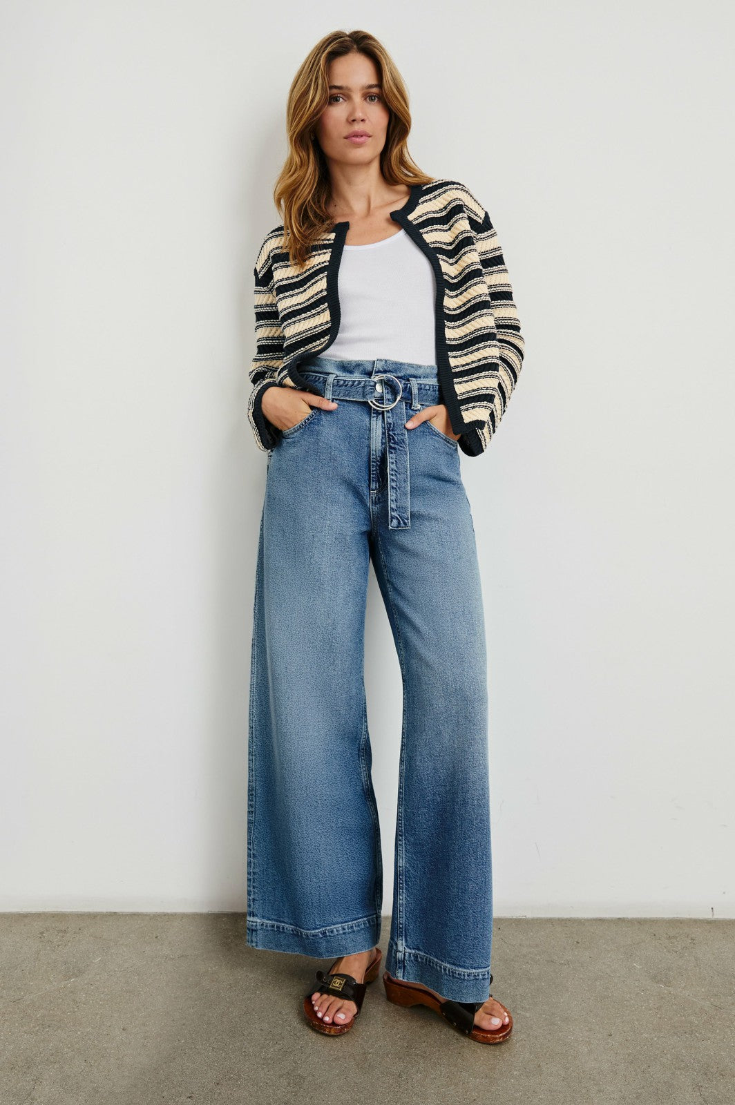 NELLY CARDIGAN - NAVY OAT STRIPE| Rails discount