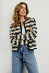 NELLY CARDIGAN - NAVY OAT STRIPE| Rails discount