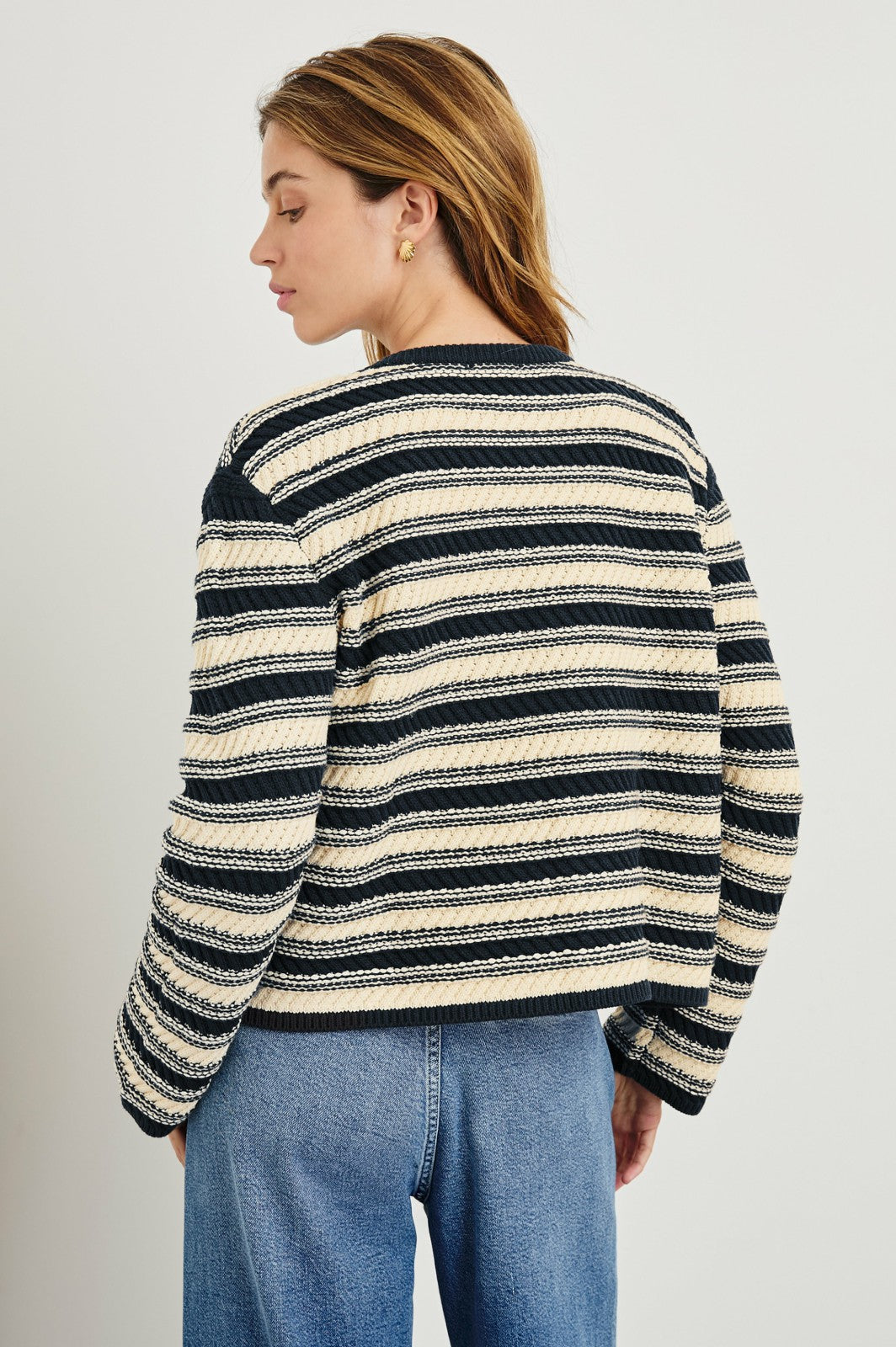 NELLY CARDIGAN - NAVY OAT STRIPE| Rails discount