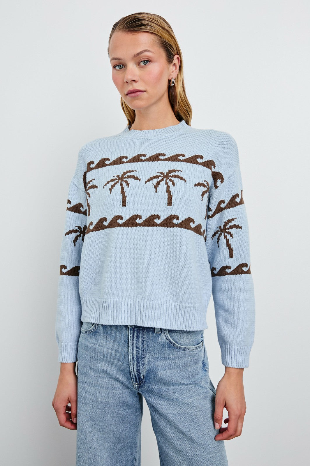 ZOEY SWEATER - PALM STRIPE| Rails US