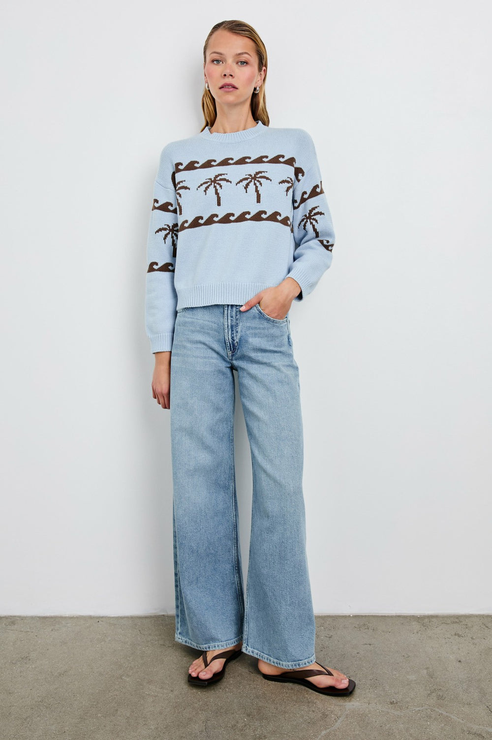 ZOEY SWEATER - PALM STRIPE| Rails US