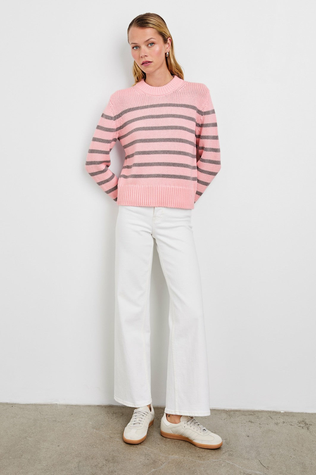 ALISE SWEATER - PINK HEATHER STRIPE| Rails for sale