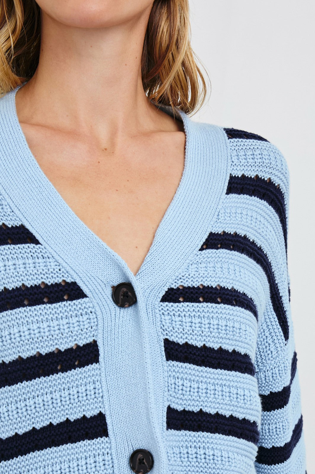 GENEVA CARDIGAN - SKY NAVY STRIPE| Rails near me