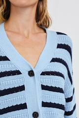 GENEVA CARDIGAN - SKY NAVY STRIPE| Rails near me