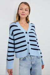 GENEVA CARDIGAN - SKY NAVY STRIPE| Rails near me