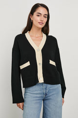 GENEVA CARDIGAN - BLACK IVORY| Rails for sale