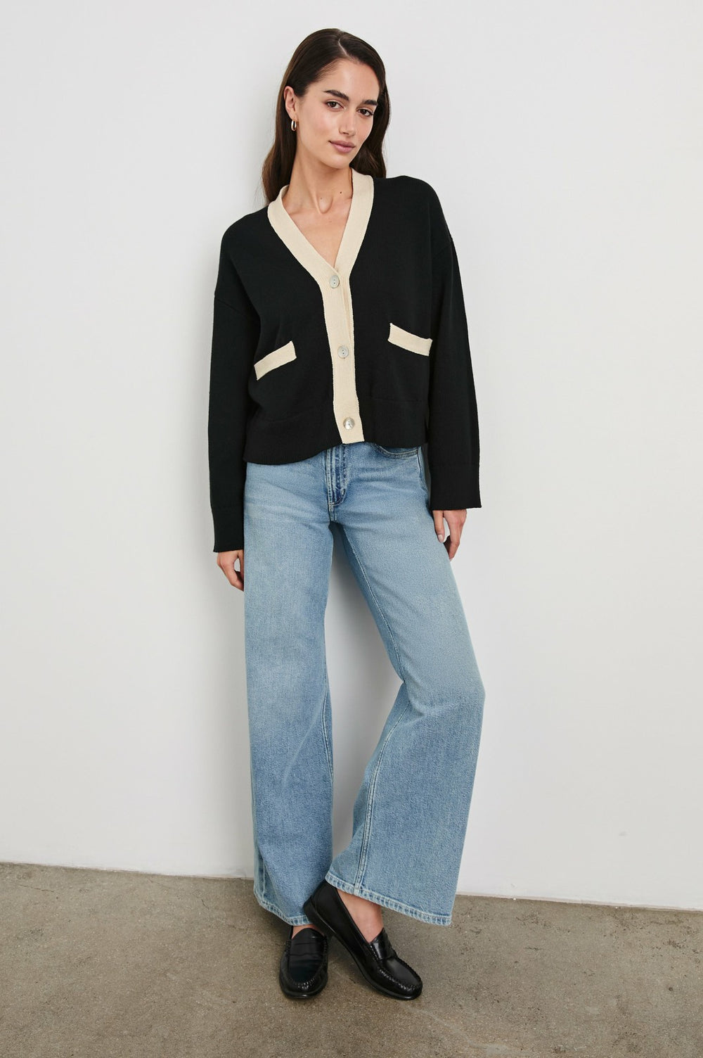 GENEVA CARDIGAN - BLACK IVORY| Rails for sale