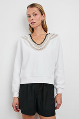 SAVA SWEATSHIRT - IVORY WITH CROCHET| Rails US