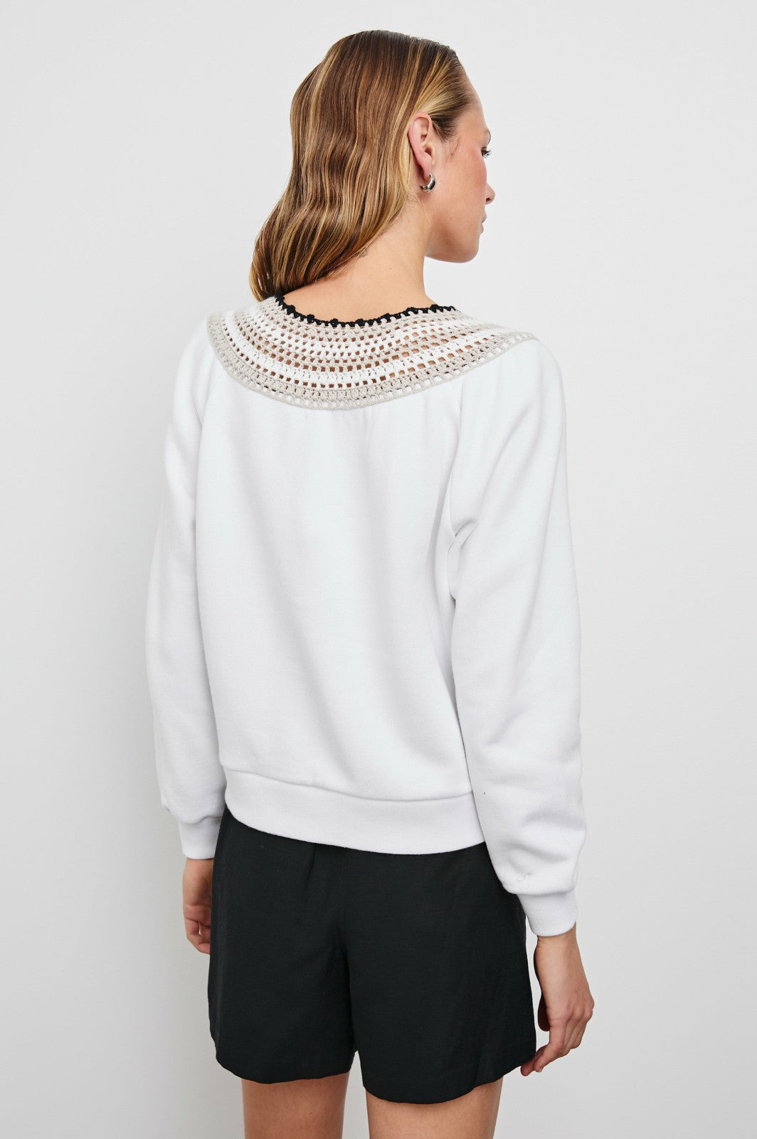 SAVA SWEATSHIRT - IVORY WITH CROCHET| Rails US