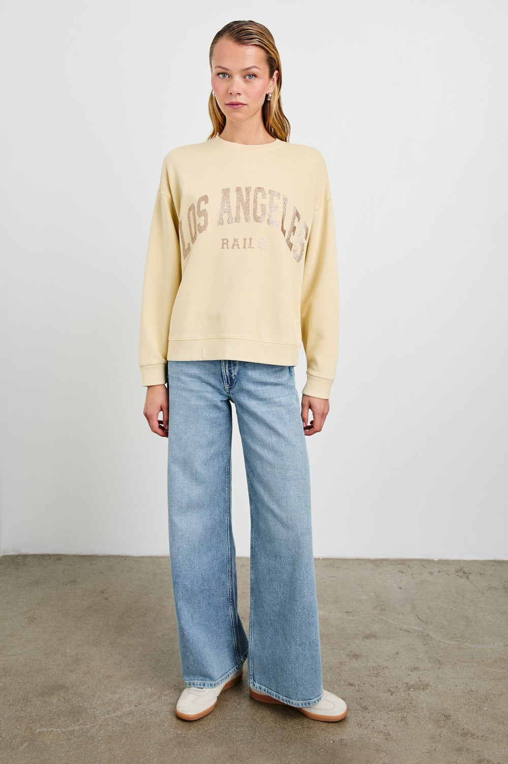 THE VARSITY SWEATSHIRT - LOS ANGELES GOLD GLITTER| Rails US