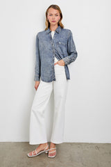 ATTICUS SHIRT - MID BLUE| Rails outlet