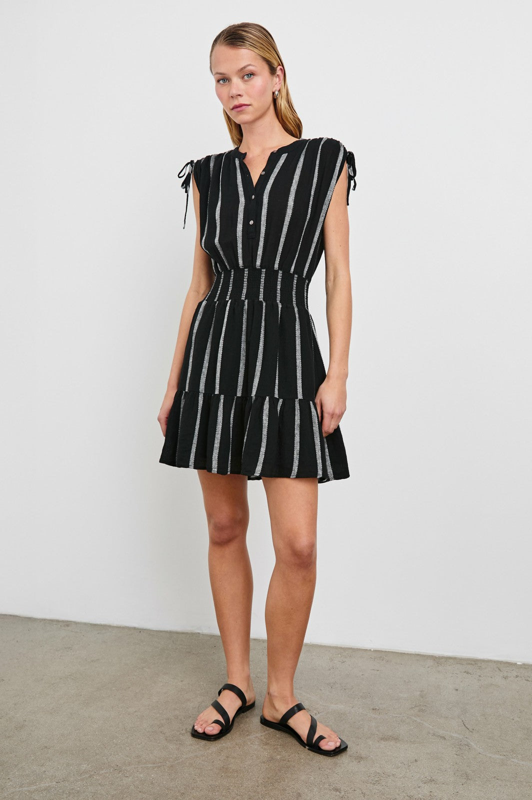 SAMINA DRESS - ASH LENO STRIPE| Rails near me