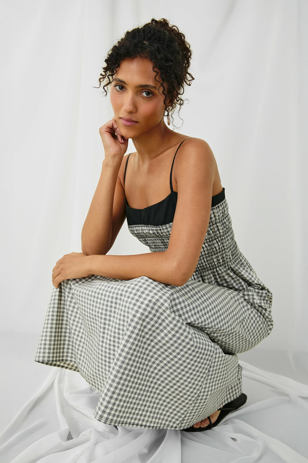 PRIMROSE DRESS - IVORY JET GINGHAM| Rails for sale