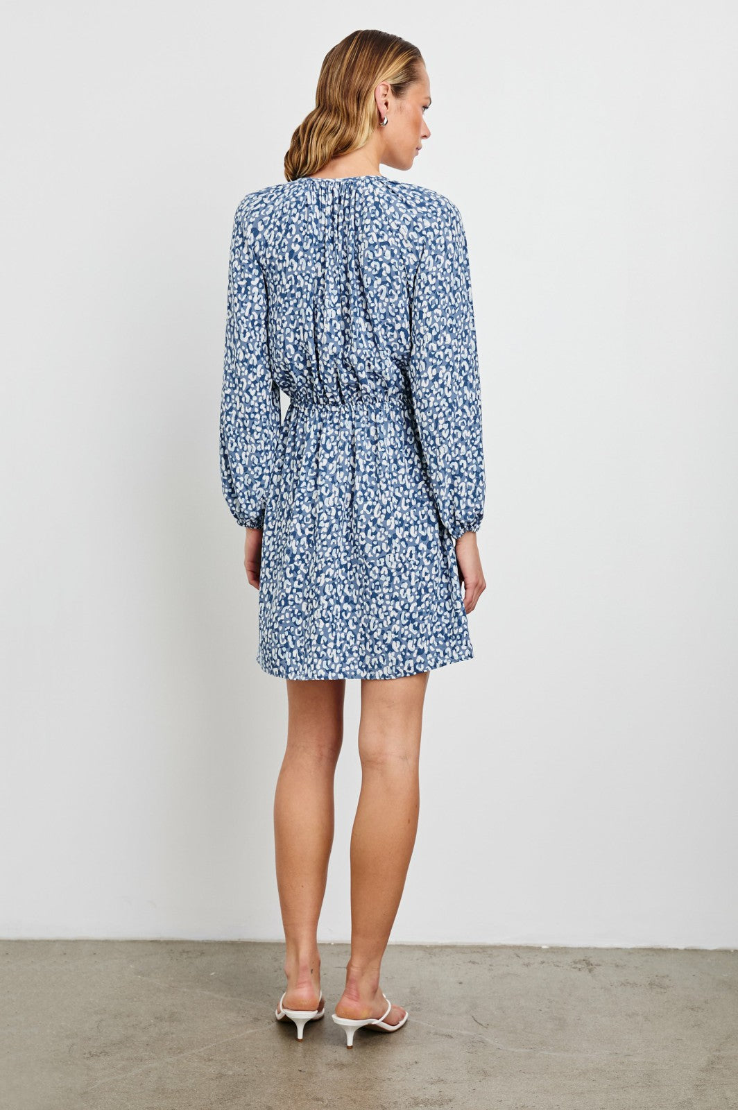LINNEA DRESS - BLUE MIXED CHEETAH| Rails sale