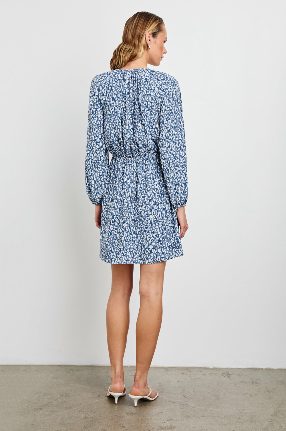 LINNEA DRESS - BLUE MIXED CHEETAH| Rails sale