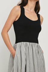 ROSALIND DRESS - IVORY JET GINGHAM| Rails online