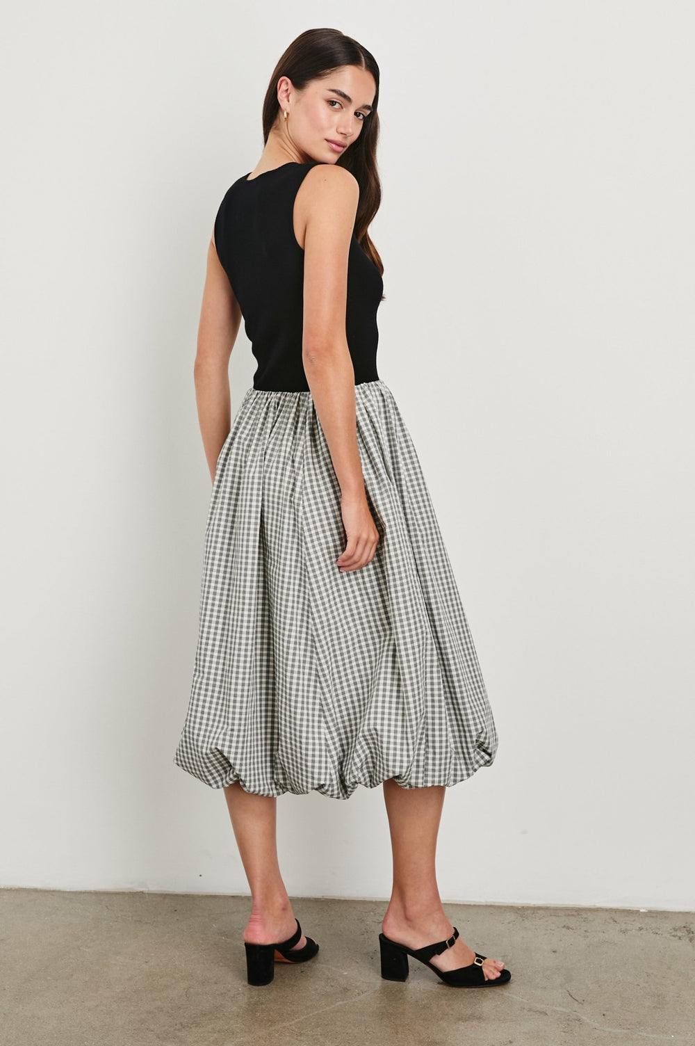 ROSALIND DRESS - IVORY JET GINGHAM| Rails online