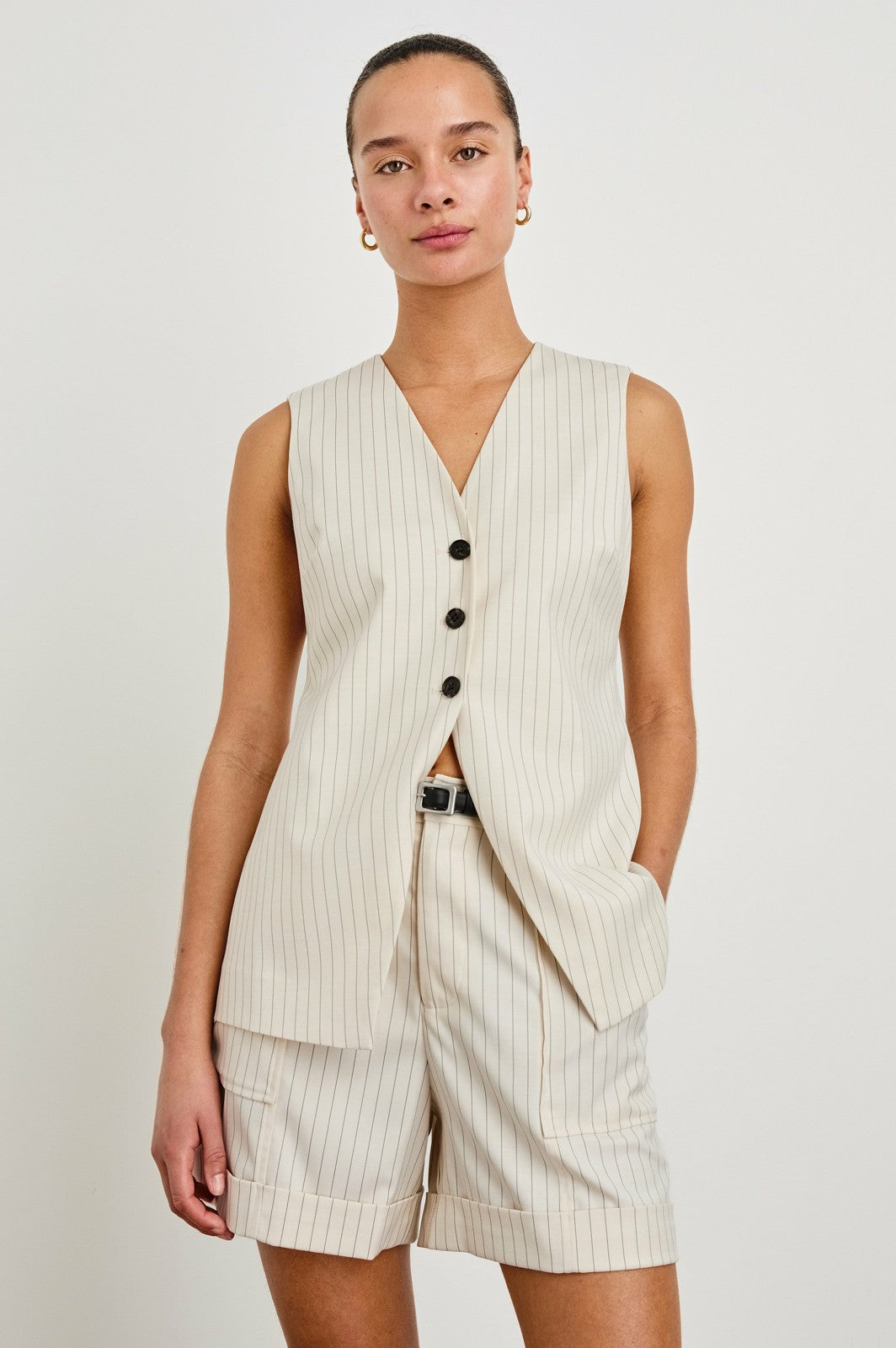 MYLAH VEST - BIRCH PINSTRIPE| Rails sale