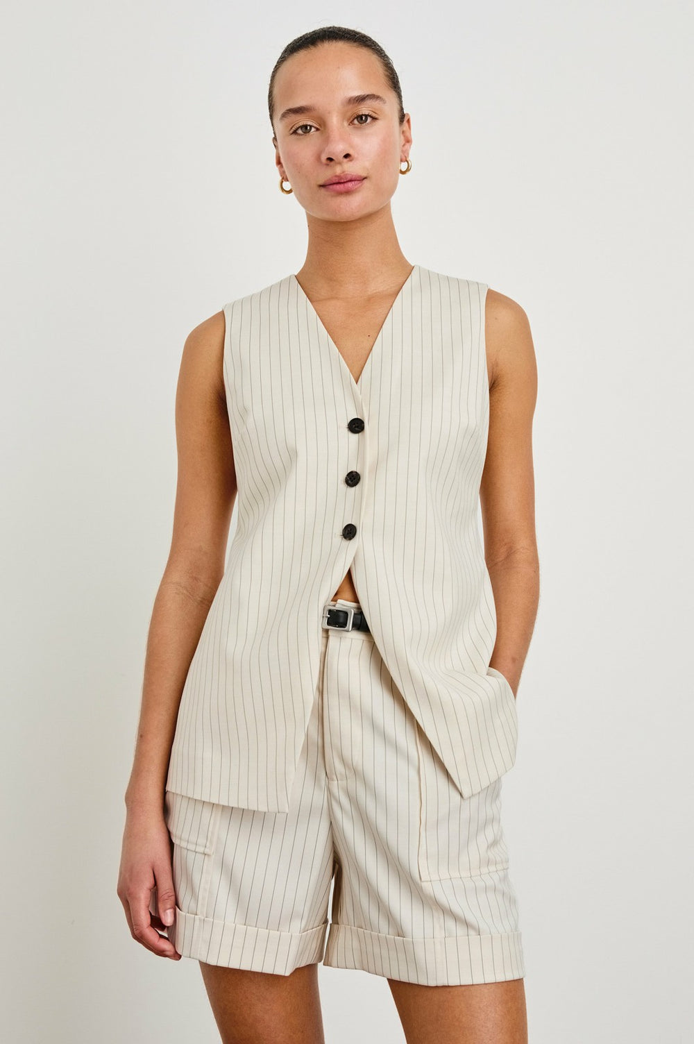 MYLAH VEST - BIRCH PINSTRIPE| Rails sale