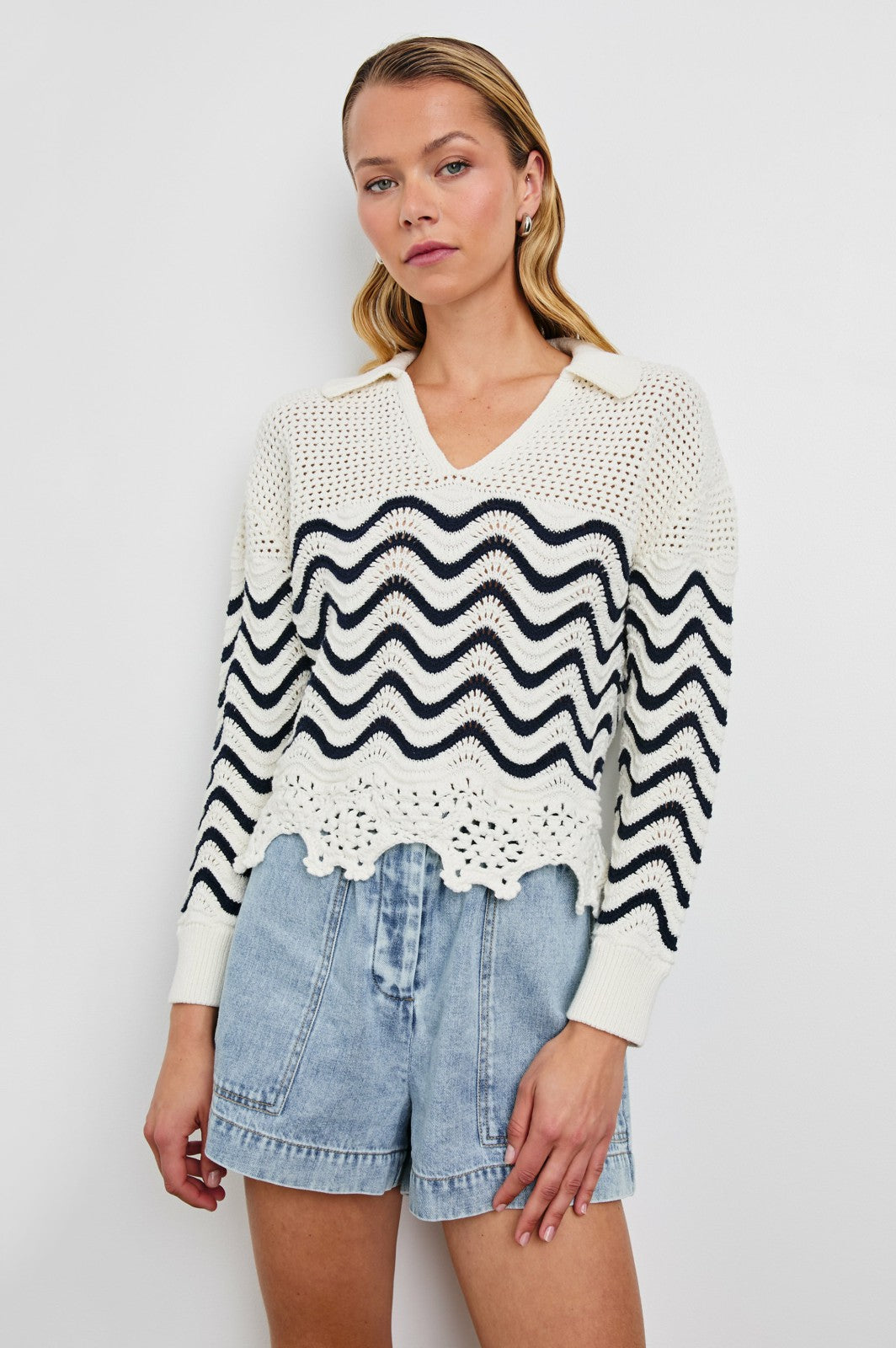 LOUISE SWEATER - WAVE STRIPE| Rails for sale