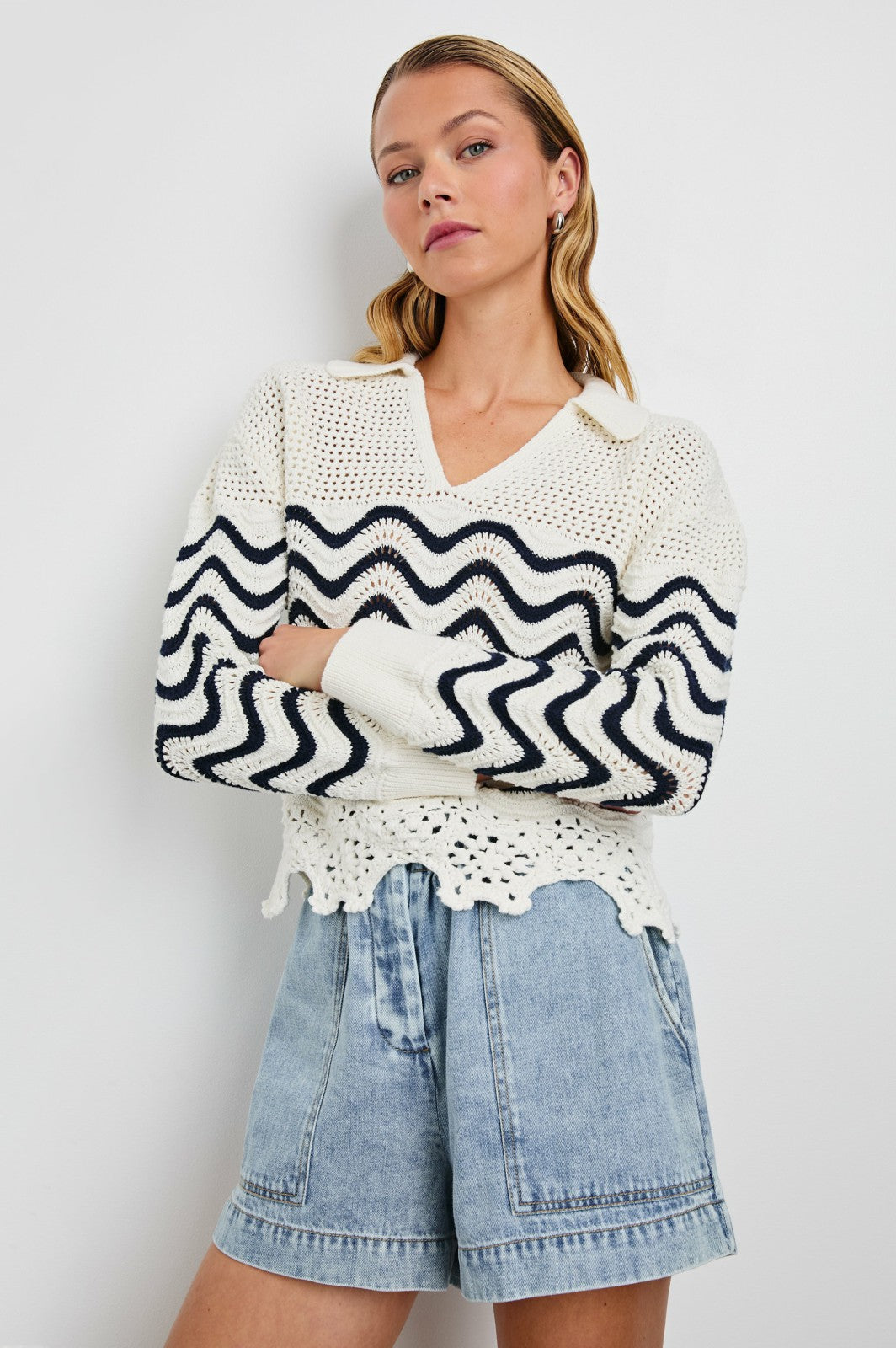 LOUISE SWEATER - WAVE STRIPE| Rails for sale