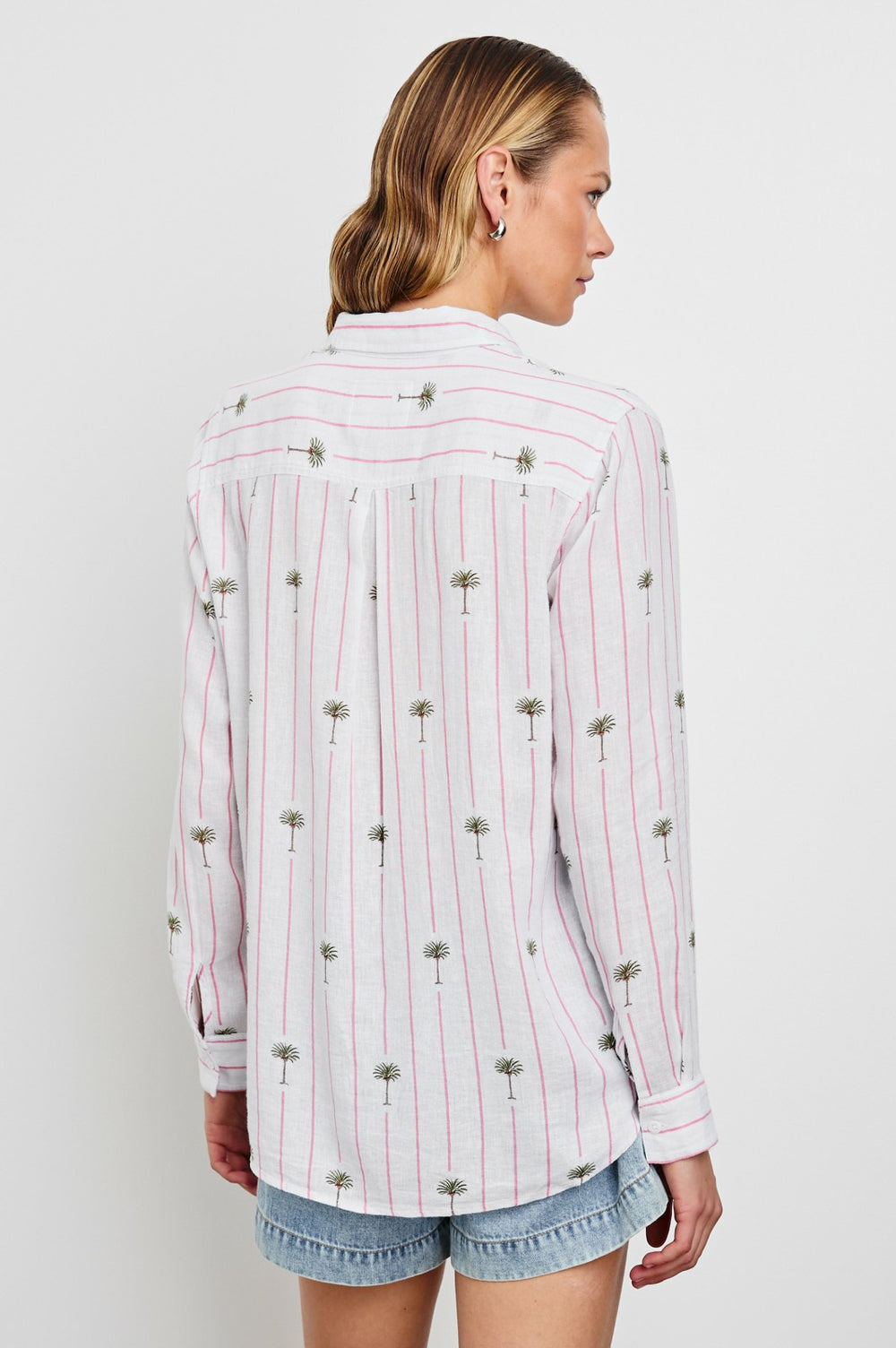 CHARLI SHIRT - PINK PALM STRIPE| Rails outlet