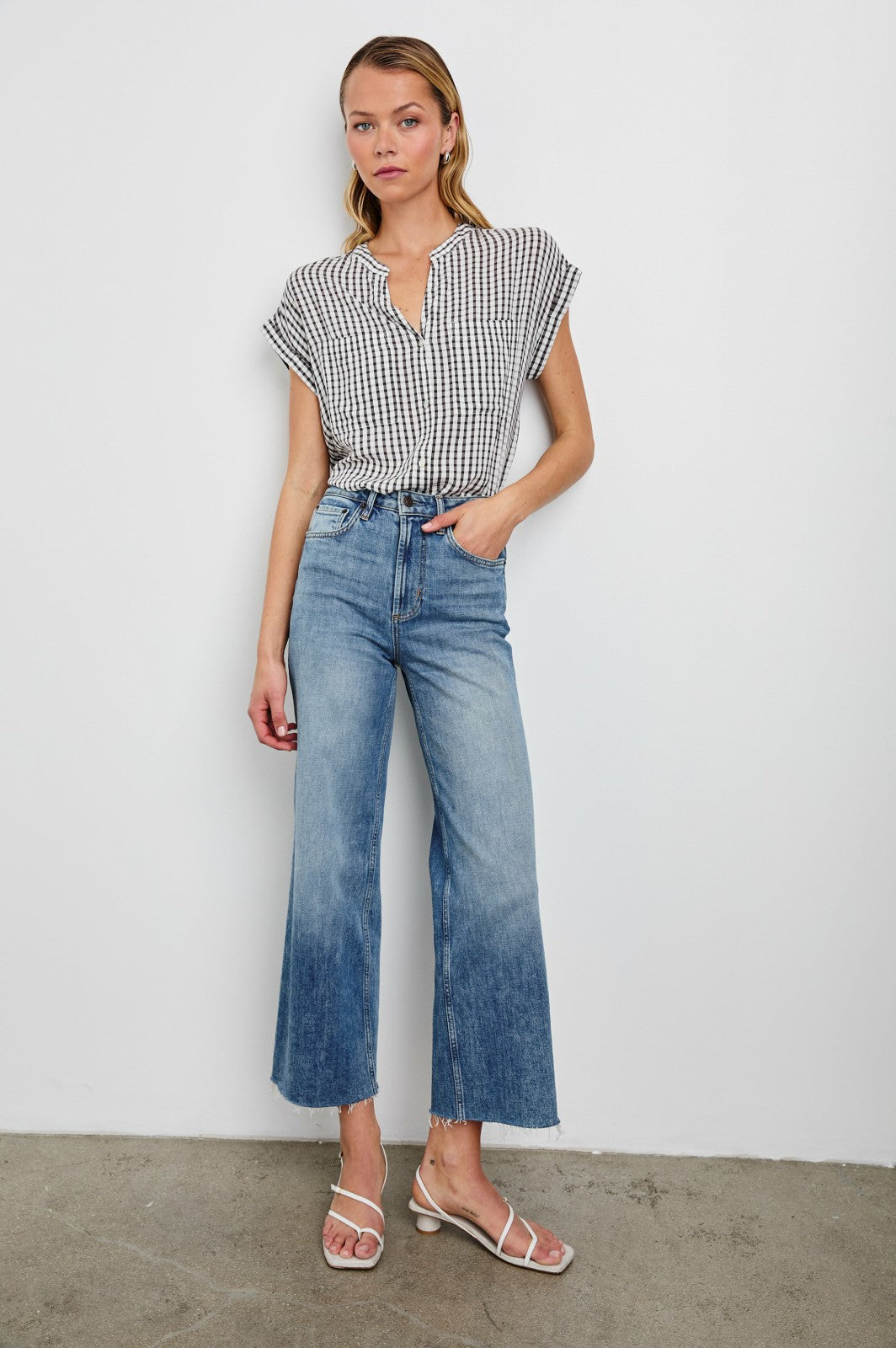 MEL TOP - BLACK GINGHAM| Rails on sale
