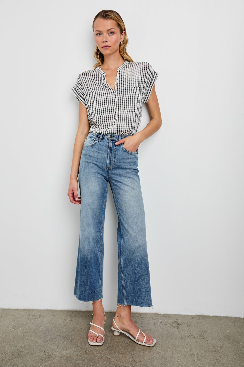 MEL TOP - BLACK GINGHAM| Rails on sale