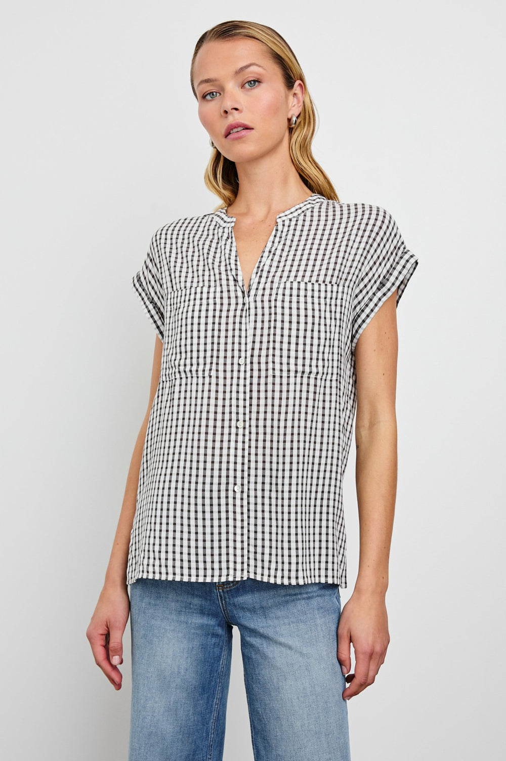 MEL TOP - BLACK GINGHAM| Rails on sale