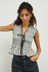 MARTINE TOP - IVORY JET GINGHAM| Rails near me