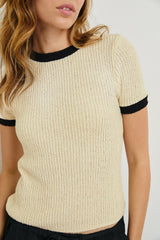 MEREDITH TOP - IVORY BLACK| Rails US