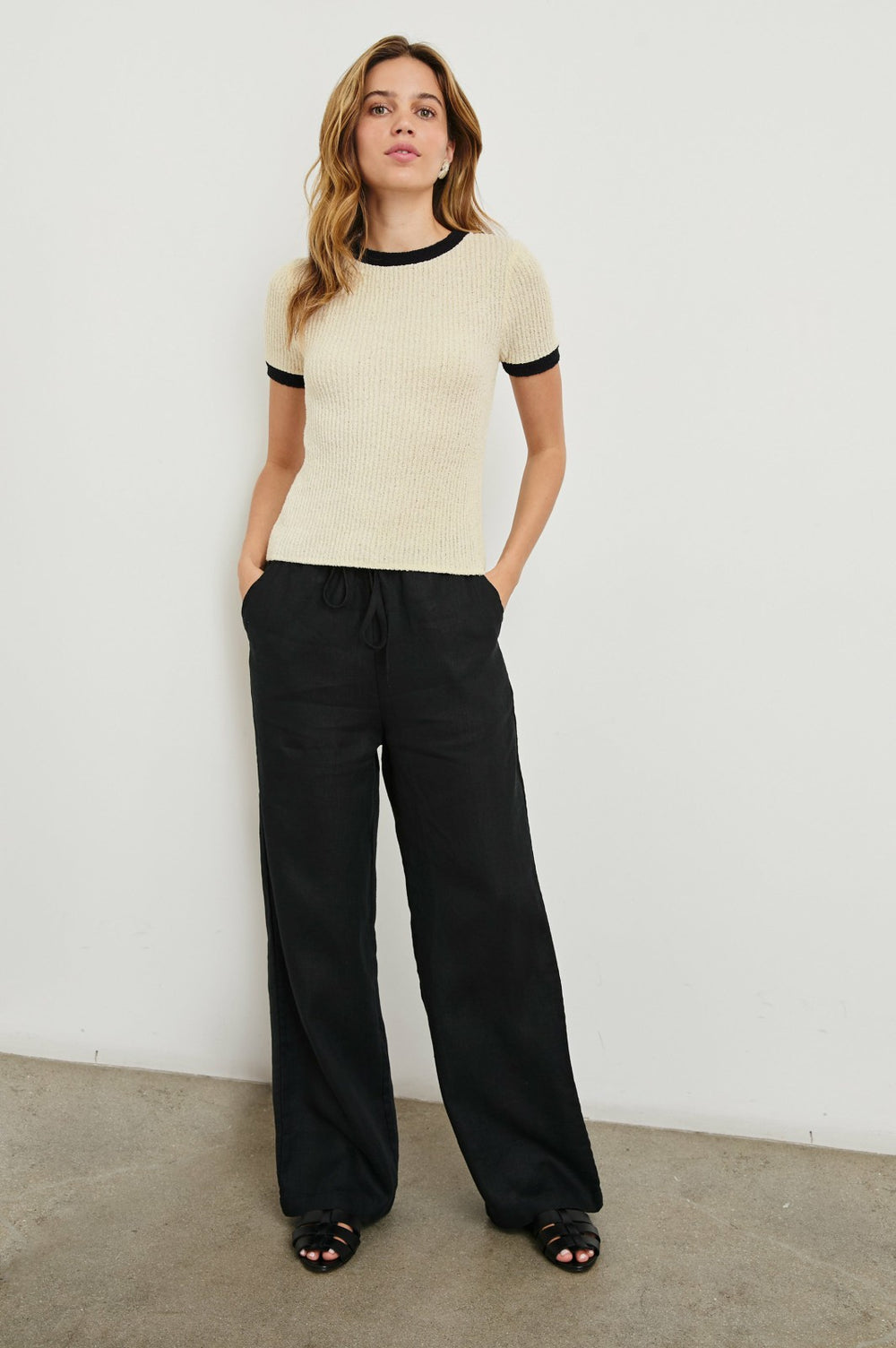 MEREDITH TOP - IVORY BLACK| Rails US
