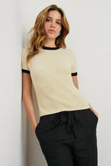 MEREDITH TOP - IVORY BLACK| Rails US